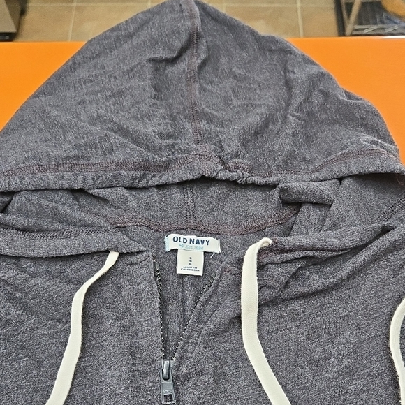 Old Navy Women's Charcoal Zip-Up Lightweight Jacket with Hood, Size L - Picture 2 of 5